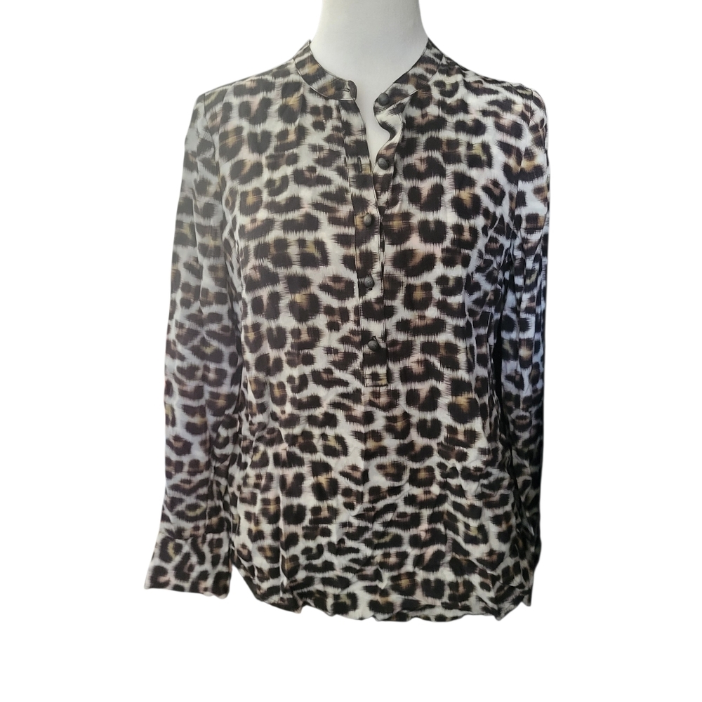 Ann Taylor Animal Print Blouse sz 6P